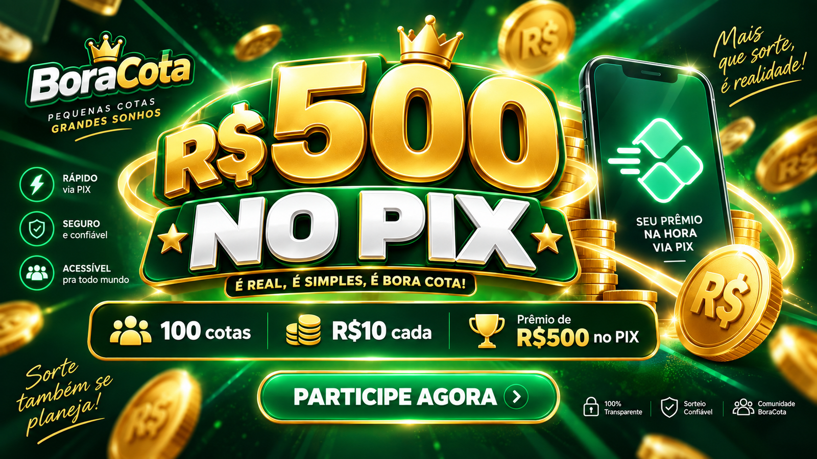 R$ 500 REAIS NO PIX
